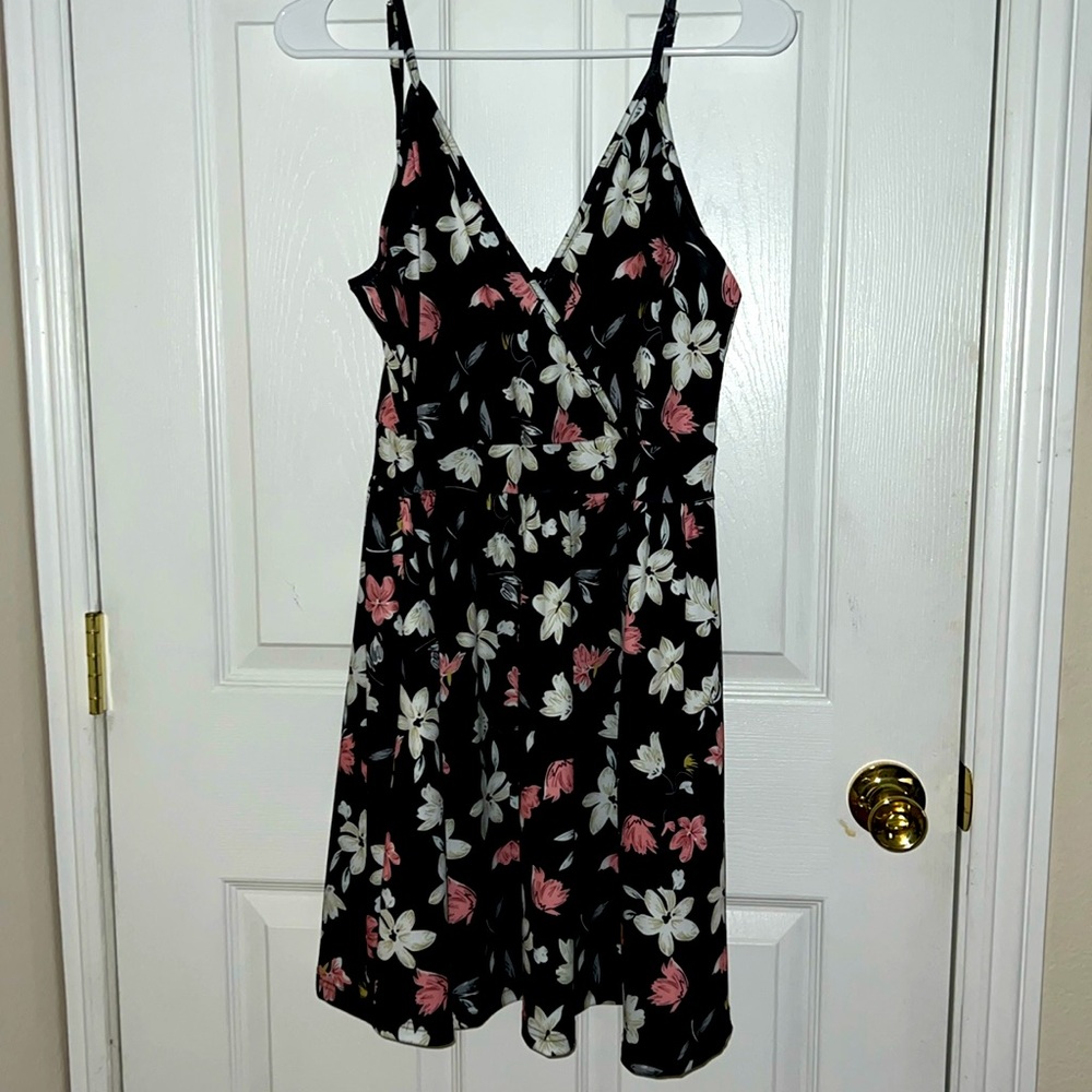 Floral navy blue dress